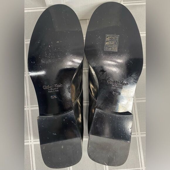 Calvin Klein Collection J4020 Metallic Anthracite Loafer Shoes Italy Size 37.5 - Picture 10 of 14